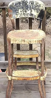 Antique/Vintage Metal Step Stool Chair • $85