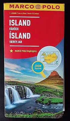 Marco Polo Map Of Iceland Including The Faroe Islands. Scale - 1: 650000 (2022) • £6.99