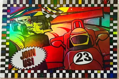 Vintage Race Car Invitations Holographic Metallic Speed Racer Style 8 Pack B'day • $14.95
