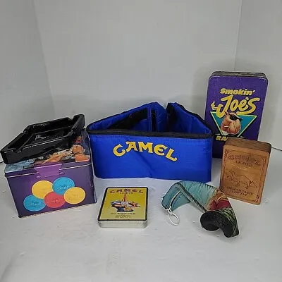 Vintage 90s Camel Metal Tins Box Poker Set Tray Fanny Pack Collector Lot Sturgis • $65