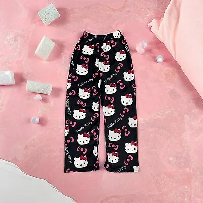 Womens Hello Kitty Pajamas Cartoon Trousers Flannel Sleepwear Winter Warm Pants • $24.19