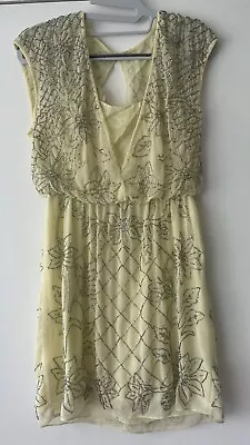 Needle & And Thread Ladies Yellow Embellished Dress Size 12 • £35