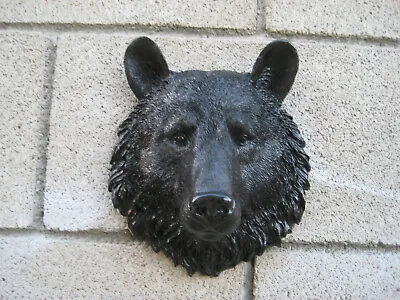 BLACK BEAR Head WALL MOUNT Decoration LODGE CABIN Log • $40.99