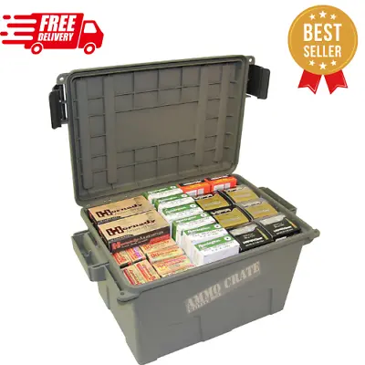 Military Ammo Crate Stackable Utility Caliber Bulk Storage Box MTM ACR7-18 GREEN • $28.99