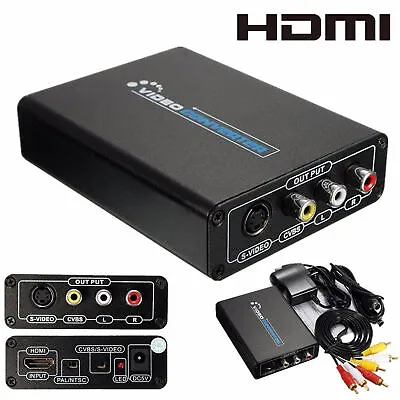 £1.51 • Buy HDMI To 3 RCA AV CVBS Composite S-Video Audio  Converter Adapter A3GK