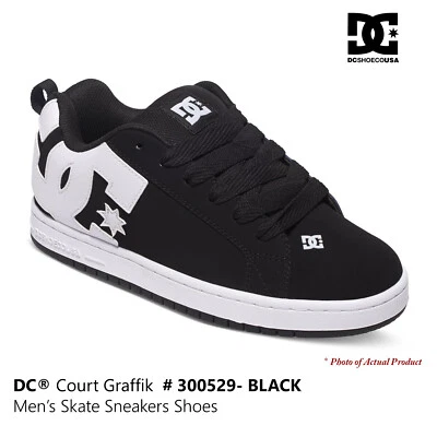 DC Court Graffik Shoes Mens Skate Inspired Sneakers Big Feet Sizes #300529-BLACK • $89.99