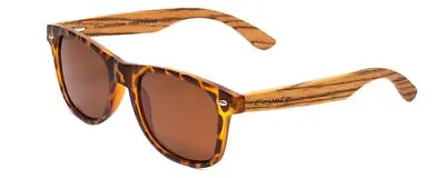$39.95 • Buy Coyote Wood Classic Polarized Sunglasses Black Orange Tortoise Walnut/Brown 52mm