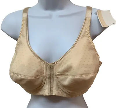 Amoena Greta #2124 Front & Back Clasp Pearl Beige Mastectomy Bra Size 38C NEW • $32.99