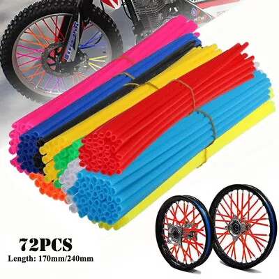 72Pcs Motorcycle Dirt Bike Spoke Skins Covers Wraps Wheel Rim Guard Protector • $7.07