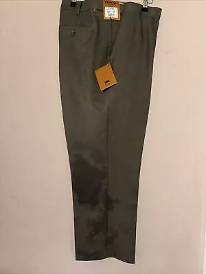 BNWT Men’s Dark Olive Farah Clasic Flexi Waist Trousers Waist 46 Leg 27 Inches • £9.99