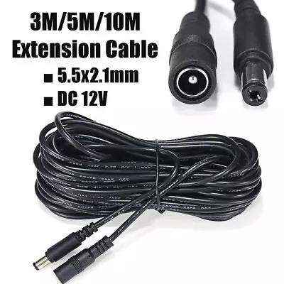 DC Power Supply Extension Cable 12V For CCTV Camera/DVR/PSU/LED Lead 3M/5M/10M • £6.50