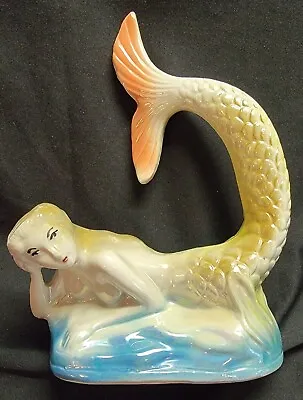 Mermaid Mythical Siren Ceramic Pottery Brazil Figurine Statue Vtg Retro • $29.74