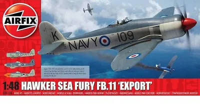 Airfix Hawker Sea Fury FB.11 ‘Export' 1:48 Scale Plastic Model Airplane A06106 • $24.99