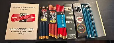 Vintage Pencil Lot Koh-I-Noor Linton Vita Empire Eagle Verithin Turquoise • $25