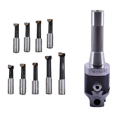New R8 50mm Boring Head  With 9pcs 12mm Carbide Tips Set Usa Sell • $89.99