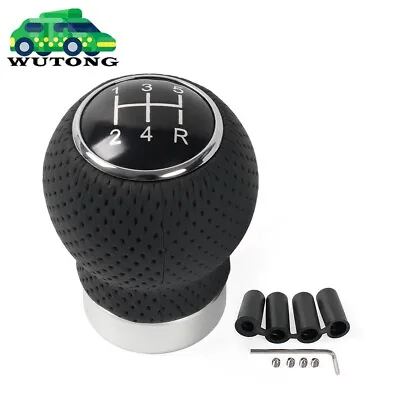 Black Leather Manual Car 5 Speed Gear Stick Shifter Shift Knob Lever Universal • $12.99