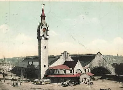  C1905 Union Station Worcester Massachusetts MA Horse Buggy  P10 • $4.89