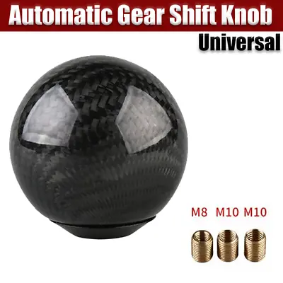 Universal Carbon Fiber Alloy Black Ball Car MT Manual Gear Shift Knob Shifter • $28.49