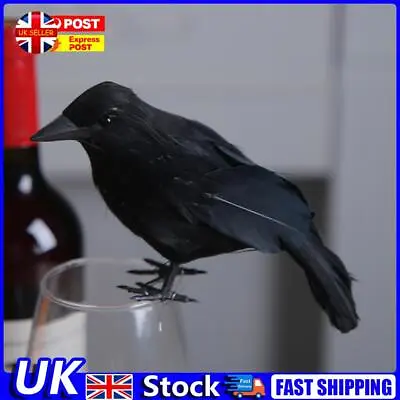 Halloween Crow Prop Multifunctional DIY Birds Crafts Lifelike For Garden Balcony • £4.99