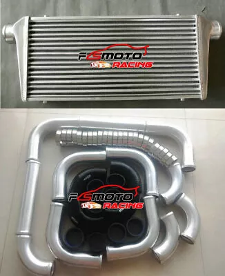 31 X12 X3  Aluminum Intercooler Universal + 3  Aluminum Piping + BLACK Hose Kit • $268