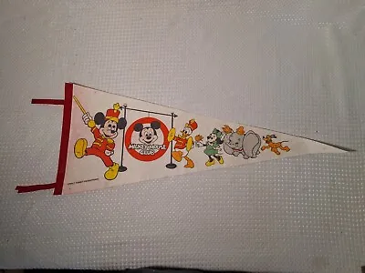 Vintage 1970's Walt Disney Mickey Mouse Club Gang Felt Pennant Flag Banner • $19.99