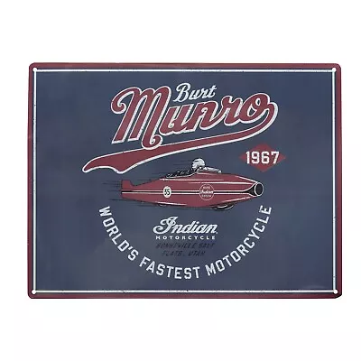 Indian Motorcycle Streamliner Metal Sign Blue • $12