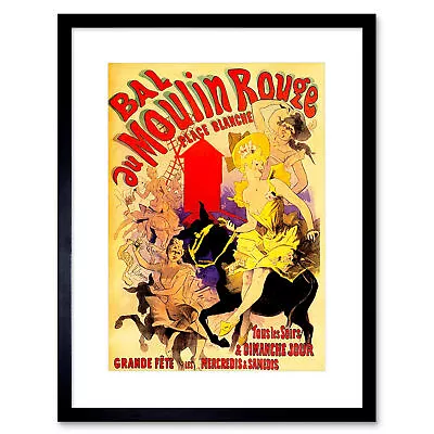 Vintage Advert Moulin Rouge Dancers Picture Framed Wall Art Print • $34.99