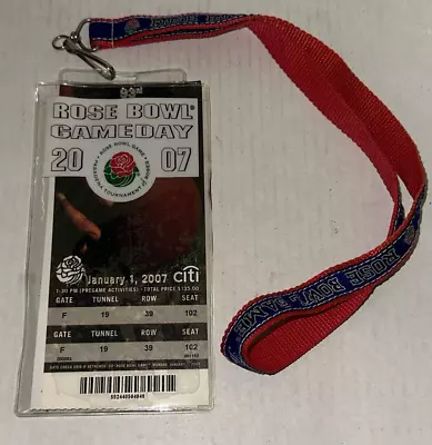 2007 Rose Bowl Ticket Stub W/ Lanyard Ticket Stub Holder VIP Tailgate Party Citi • $26.24