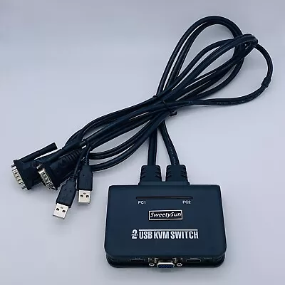 SweetySun 2 Port USB KVM Switch Box Only - Missing Plug In Play Switch Button • $12.97