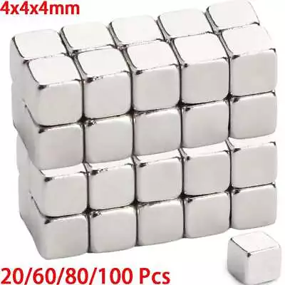 20-100Pcs Square Block Strong Magnets Rare Earth Neodymium N38 Cube 4mmx4mmx4mm • $5.88
