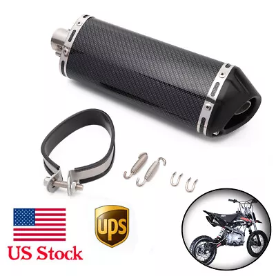 Black 38mm Universal Exhaust Muffler Slip On Killer Fits Most Motorcycle US • $24.99