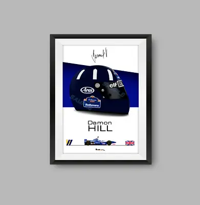 Damon Hill Williams 1996 Helmet Print - Scuderia GP • £12