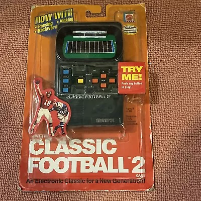 Mattel CLASSIC FOOTBALL 2 Handheld Electronic Video Game 2002 Sealed ! • $90