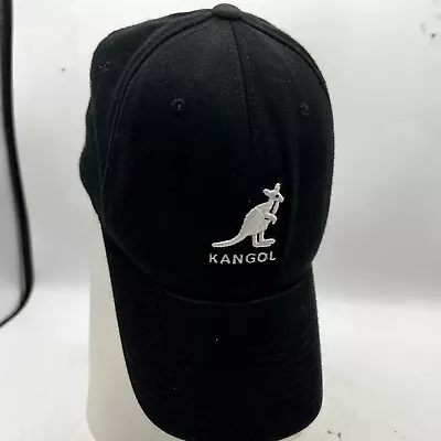 Kangol Black Flexfit Baseball Cap  One Size  Black White Kangaroo • $17