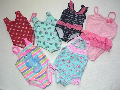Baby Girls Pink Blue Swimming Costume Swimsuit Swimwear 0-3-6-9 M 2-3yr Inc BNWT • £3.99