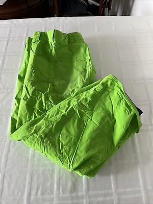 VOLCOM YOUTH SZ XL 10000mm NEON GREEN NYLON SNOW SKI PANTS TS4 • $20.99