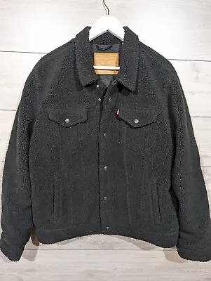 Levi's Cozy High Pile Fleece Sherpa Vintage Trucker Style Jacket Size XL • £54.99