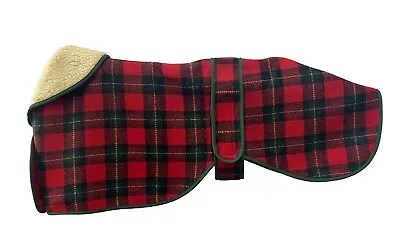 £24 • Buy Greyhound / Whippet / Lurcher Red Tartan Wool Dog Coat - Made In The Uk
