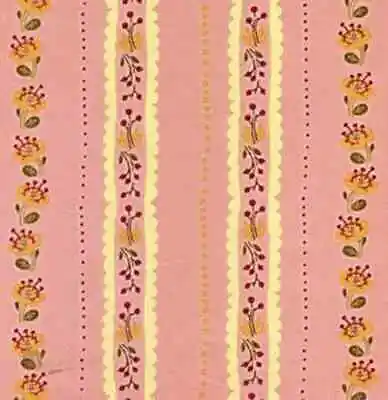 Heather Ross-West Hill Collection - Floral Stripe In Pink ( 13x22 Inches)OOP • $6.59