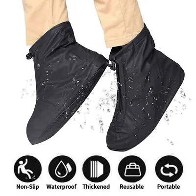 Waterproof Galoshes Shoe Covers Reusable Foldable Not-Slip Rain Protection • £8.34