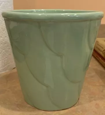 Vintage Alamo Pottery Planter Light Green Scalloped Wave Scales 829-5 Art Deco • $15