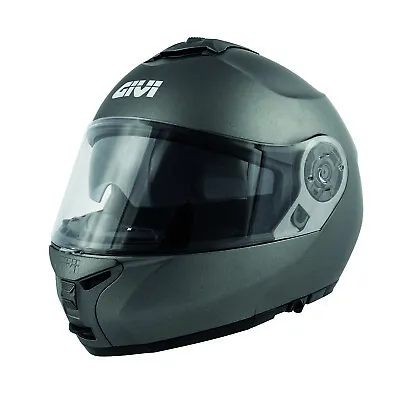 Motorcycle Helmet Scooter Modular GIVI X20 HX20 Monochrome Titanium Matt Size L • $270.11