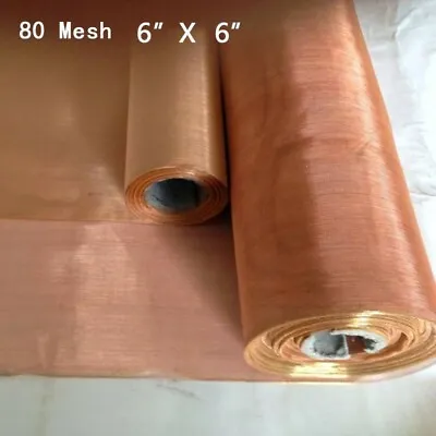 £5.82 • Buy 80 Mesh Copper Woven Wire Cloth Fabric Screen Filter-Sheet .0078 200 Microns