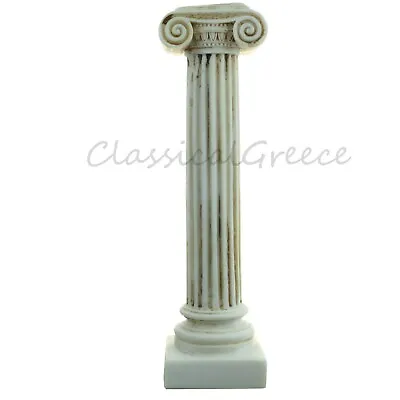 Ancient Greek Alabaster Ionic Column 8.8  - 22cm Cast Marble Ornament Decoration • $43.99