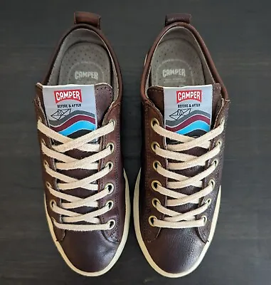 Camper Imar Lace Up Leather Sneakers Size 39 Or 8 • £53.08