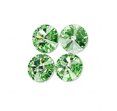 4 Peridot Swarovski Crystal Foiled 1122 Rivoli Stone Beads 14MM • $5.99