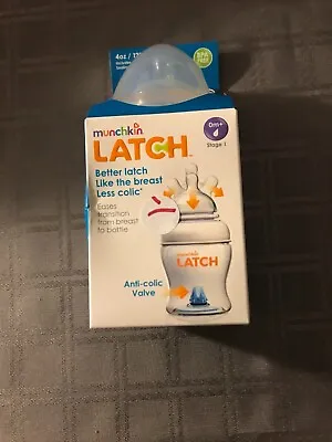 Munchkin Latch Infant Baby Feeding Bottle Anti Colic 4oz. BPA FREE Stage 1  0m+. • $5.99