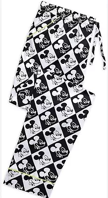 DISNEY MICKEY MOUSE Satin Diamond Logo Pajama Lounge Pants Unisex Medium  Nwt • $29.99