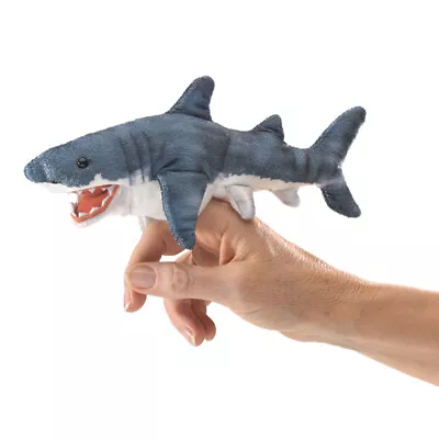 NEW PLUSH SOFT TOY Folkmanis 2777 Mini Great White Shark Finger Puppet 20cm • $19.95