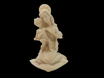 Vintage Valentino Italy Hand Carved Marble Virgin Mary Jesus Statue Catholic • $47.49